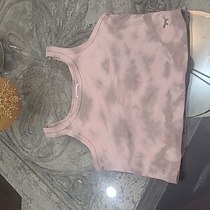 VICTORIA'S SECRET CROPPED ICED COFFE TIE DYE TANK TOP XS